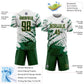 Custom White Green Kelly Green-Gold Abstract Fragment Art Splash Sublimation Soccer Uniform Jersey Limited