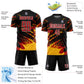 Custom Black Red-Gold Abstract Fragment Art Splash Sublimation Soccer Uniform Jersey Limited