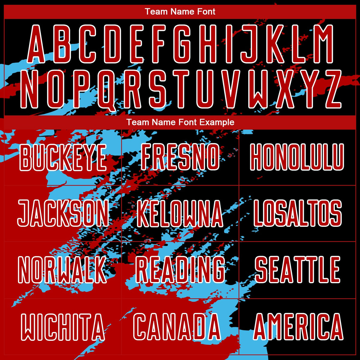 Custom Black Red-Sky Blue Abstract Fragment Art Splash Sublimation Soccer Uniform Jersey Limited