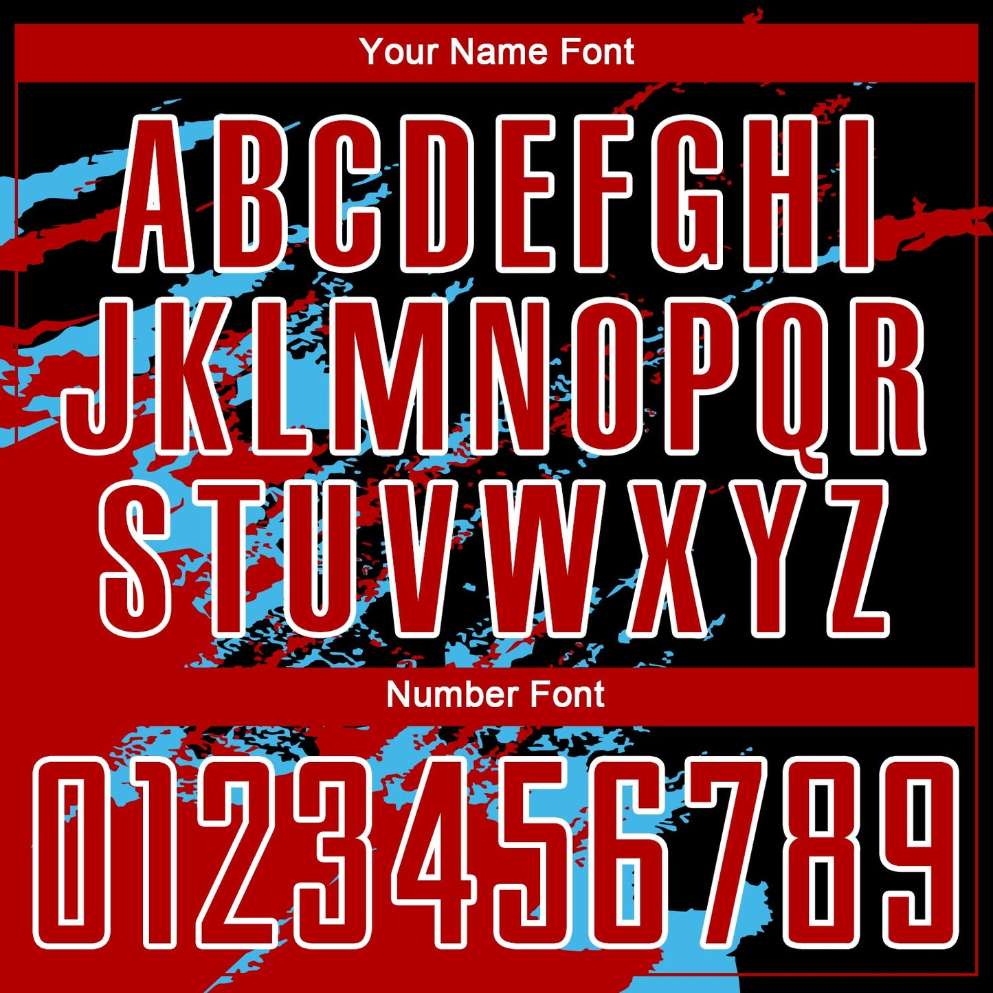 Custom Black Red-Sky Blue Abstract Fragment Art Splash Sublimation Soccer Uniform Jersey Limited