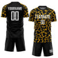 Custom Black White-Gold Abstract Network Splash Sublimation Soccer Uniform Jersey Limited