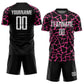 Custom Black White-Pink Abstract Network Splash Sublimation Soccer Uniform Jersey Limited