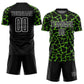 Custom Black Aurora Green-White Abstract Network Splash Sublimation Soccer Uniform Jersey Limited