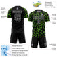 Custom Black Aurora Green-White Abstract Network Splash Sublimation Soccer Uniform Jersey Limited
