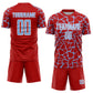 Custom Red Light Blue-White Abstract Network Splash Sublimation Soccer Uniform Jersey Limited