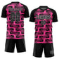 Custom Black Pink-White Line Sublimation Soccer Uniform Jersey Limited