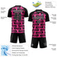 Custom Black Pink-White Line Sublimation Soccer Uniform Jersey Limited