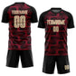 Custom Black Cream-Crimson Line Sublimation Soccer Uniform Jersey Limited