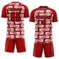 Custom Red Black-White Line Sublimation Soccer Uniform Jersey Limited