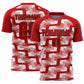 Custom Red Black-White Line Sublimation Soccer Uniform Jersey