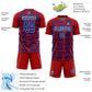 Custom Red Royal-White Line Sublimation Soccer Uniform Jersey Limited