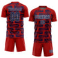 Custom Red Navy-White Line Sublimation Soccer Uniform Jersey Limited