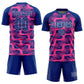 Custom Royal Pink-White Line Sublimation Soccer Uniform Jersey Limited