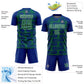 Custom Royal Kelly Green-White Line Sublimation Soccer Uniform Jersey Limited