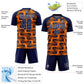 Custom Navy Bay Orange-White Line Sublimation Soccer Uniform Jersey Limited