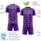 Custom Purple Medium Purple-White Line Sublimation Soccer Uniform Jersey Limited