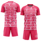 Custom Neon Pink Light Pink-White Line Sublimation Soccer Uniform Jersey Limited