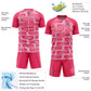 Custom Neon Pink Light Pink-White Line Sublimation Soccer Uniform Jersey Limited