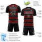 Custom Black Red-White Geometric Shapes And Line Sublimation Soccer Uniform Jersey Limited