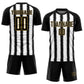 Custom Black White-Old Gold Line Sublimation Soccer Uniform Jersey Limited