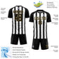 Custom Black White-Old Gold Line Sublimation Soccer Uniform Jersey Limited