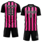 Custom Black Pink-White Line Sublimation Soccer Uniform Jersey Limited