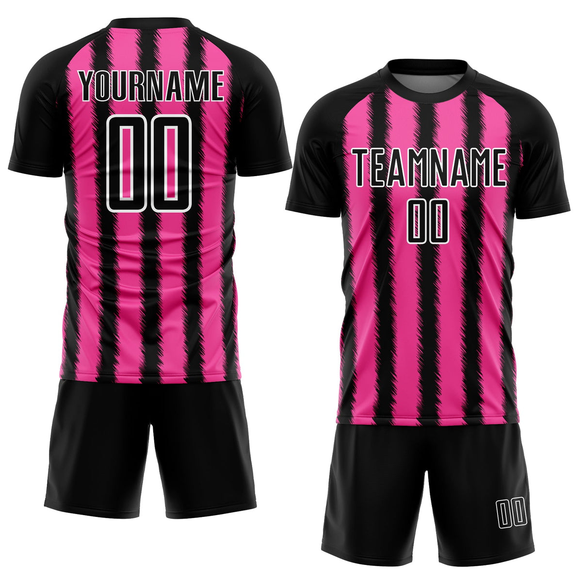 Custom Black Pink-White Line Sublimation Soccer Uniform Jersey Limited