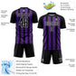Custom Black Purple-White Line Sublimation Soccer Uniform Jersey Limited