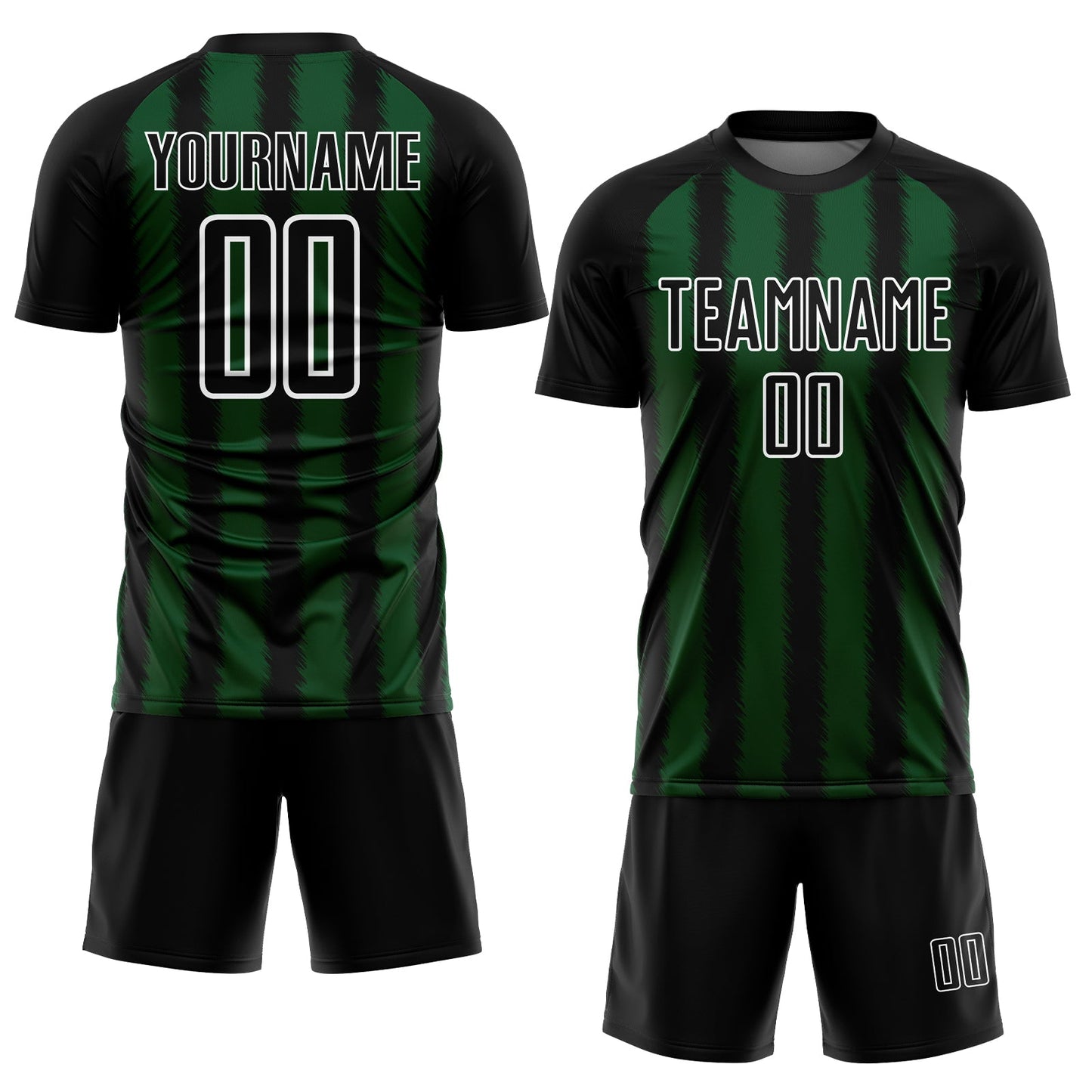 Custom Black Green-White Line Sublimation Soccer Uniform Jersey Limited