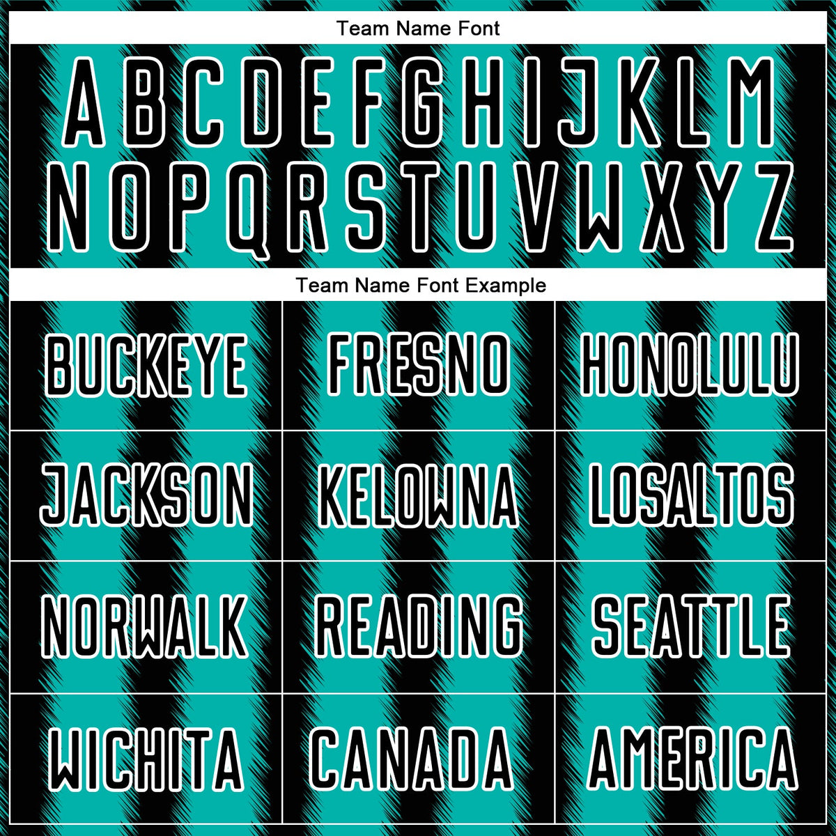 Custom Black Aqua-White Line Sublimation Soccer Uniform Jersey Limited