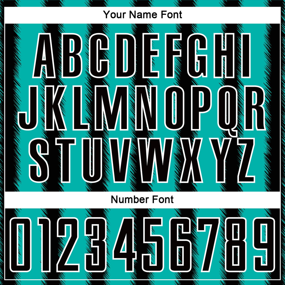 Custom Black Aqua-White Line Sublimation Soccer Uniform Jersey Limited