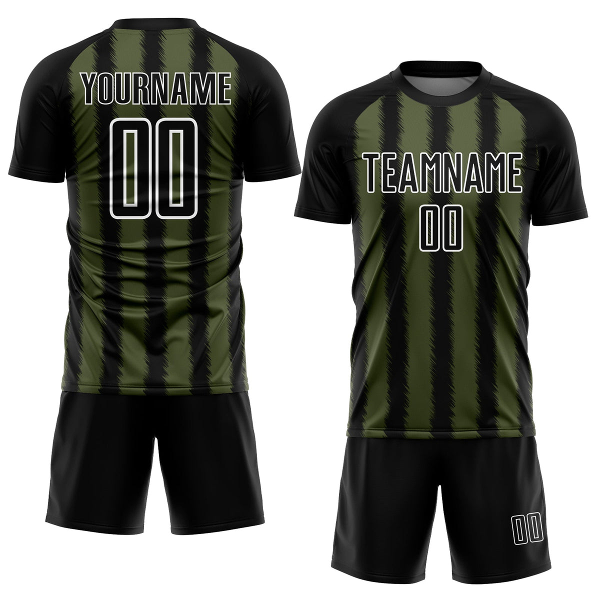 Custom Black Olive-White Line Sublimation Soccer Uniform Jersey Limited