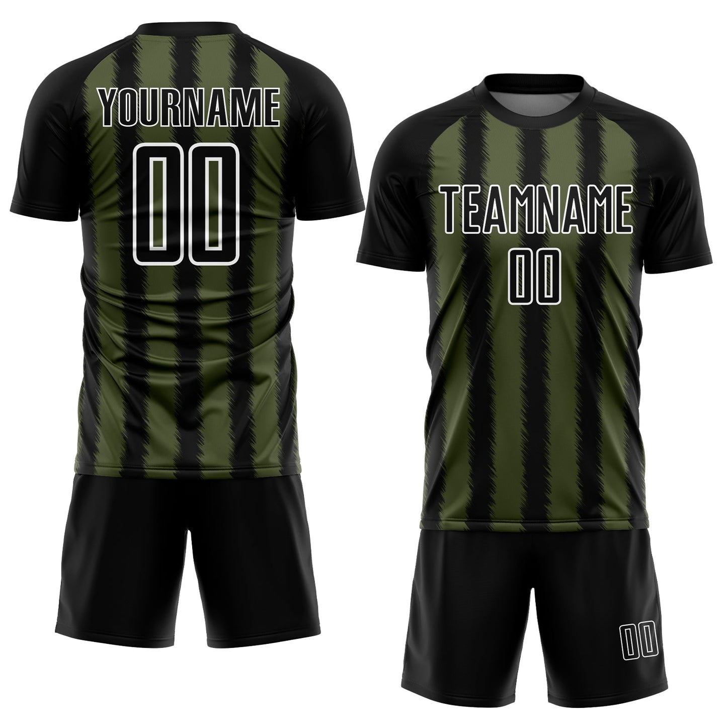 Custom Black Olive-White Line Sublimation Soccer Uniform Jersey Limited
