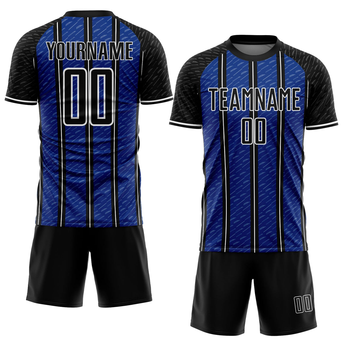 Custom Black Royal-White Line Sublimation Soccer Uniform Jersey Limited