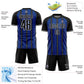 Custom Black Royal-White Line Sublimation Soccer Uniform Jersey Limited