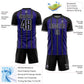 Custom Black Dark Purple-White Line Sublimation Soccer Uniform Jersey Limited