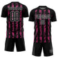 Custom Black Pink-White Line Sublimation Soccer Uniform Jersey Limited