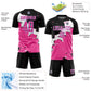 Custom Black Pink-Light Blue Spalsh Sublimation Soccer Uniform Jersey Limited