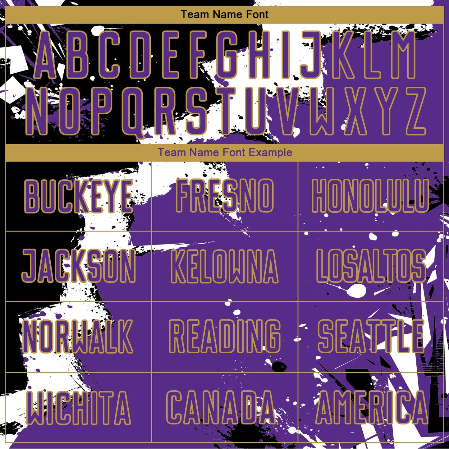 Custom Black Purple-Old Gold Spalsh Sublimation Soccer Uniform Jersey Limited