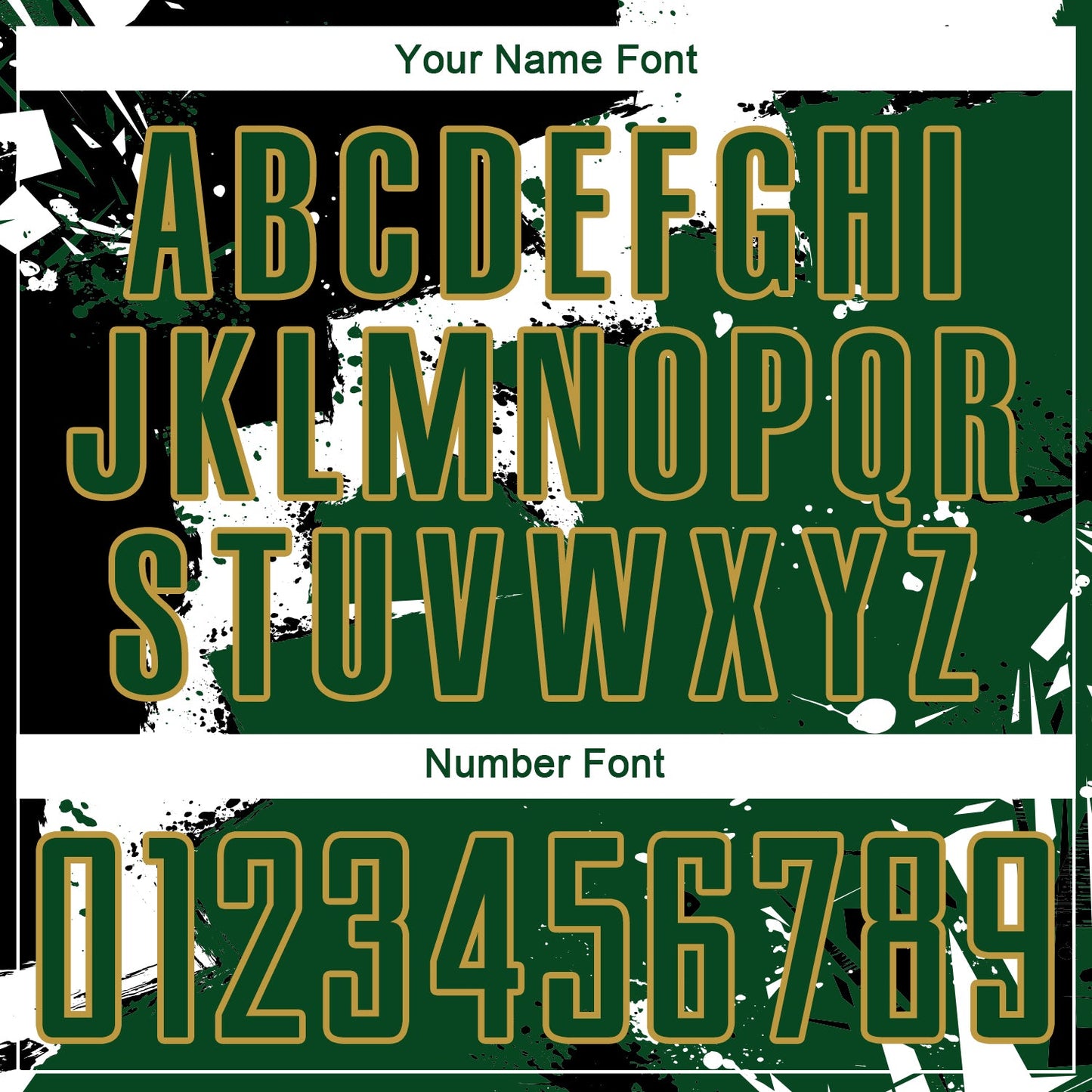 Custom Black Green-Old Gold Spalsh Sublimation Soccer Uniform Jersey Limited