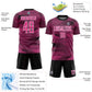 Custom Pink Black-White Line Sublimation Soccer Uniform Jersey Limited