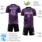 Custom Medium Purple Black-White Line Sublimation Soccer Uniform Jersey Limited