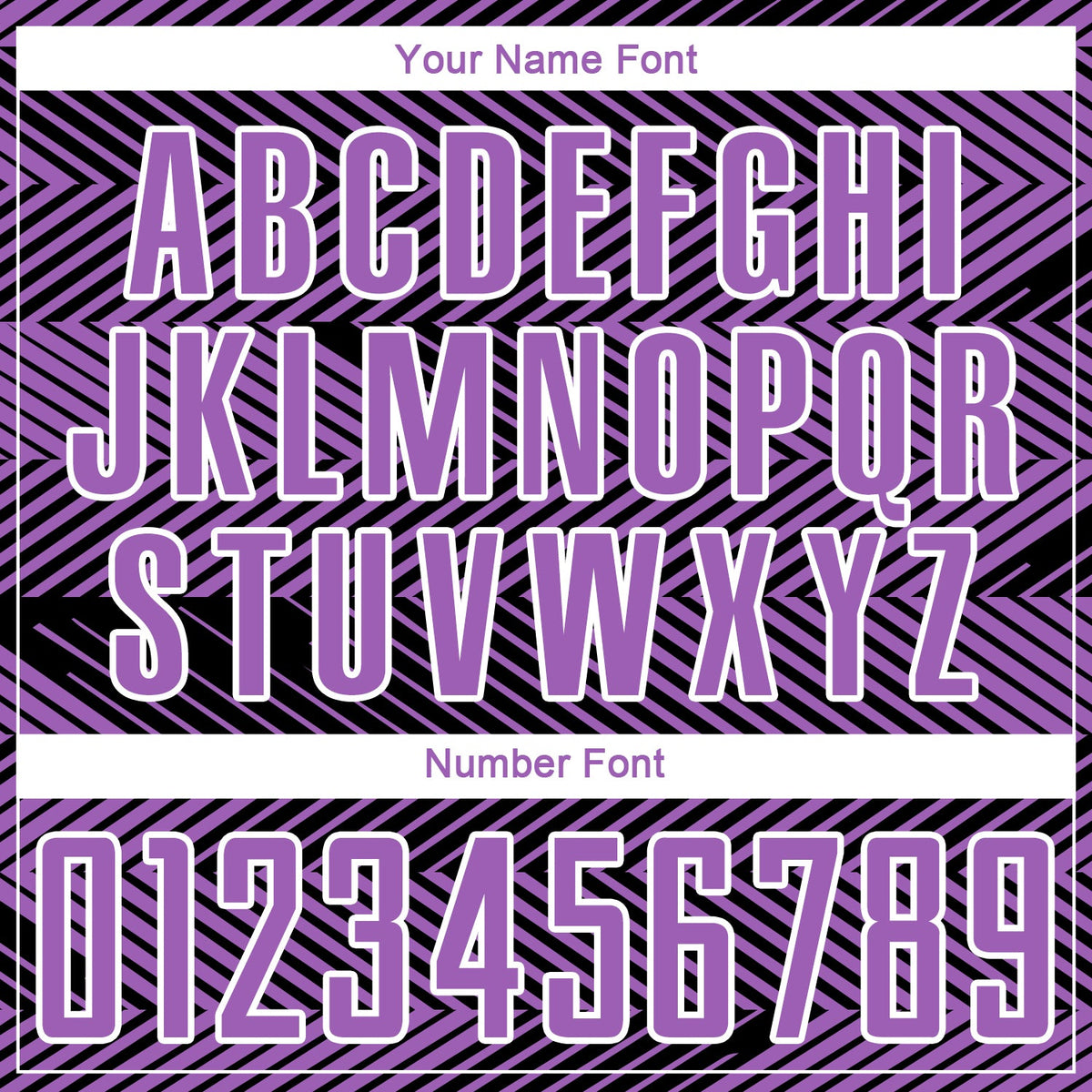 Custom Medium Purple Black-White Line Sublimation Soccer Uniform Jersey Limited