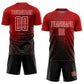 Custom Red Black-White Abstract Fragment Art Sublimation Soccer Uniform Jersey Limited