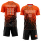 Custom Orange Black-White Abstract Fragment Art Sublimation Soccer Uniform Jersey Limited