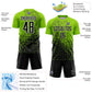 Custom Neon Green Black-White Abstract Fragment Art Sublimation Soccer Uniform Jersey Limited