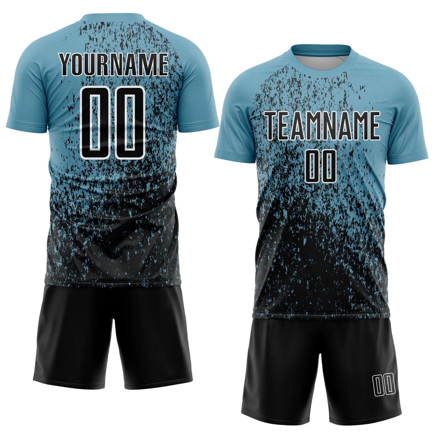 Custom Shadow Blue Black-White Abstract Fragment Art Sublimation Soccer Uniform Jersey Limited