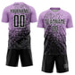 Custom Light Purple Black-White Abstract Fragment Art Sublimation Soccer Uniform Jersey Limited