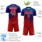 Custom Royal Red-White Abstract Fragment Art Sublimation Soccer Uniform Jersey Limited