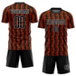 Custom Black Orange-White Geometric Shape Sublimation Soccer Uniform Jersey Limited